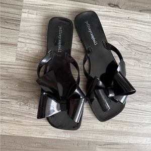 Jeffrey Campbell Jelly Black Bow Sandals